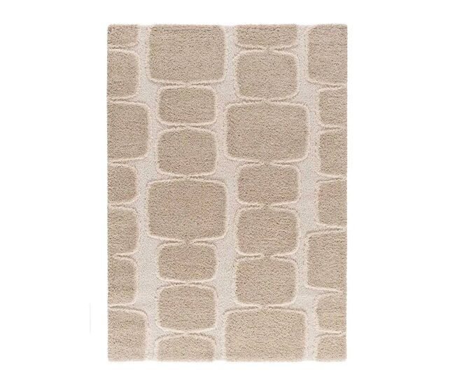 Alfombra shaggy escandinava crema / beige ember, 120x170 cm - atticgo