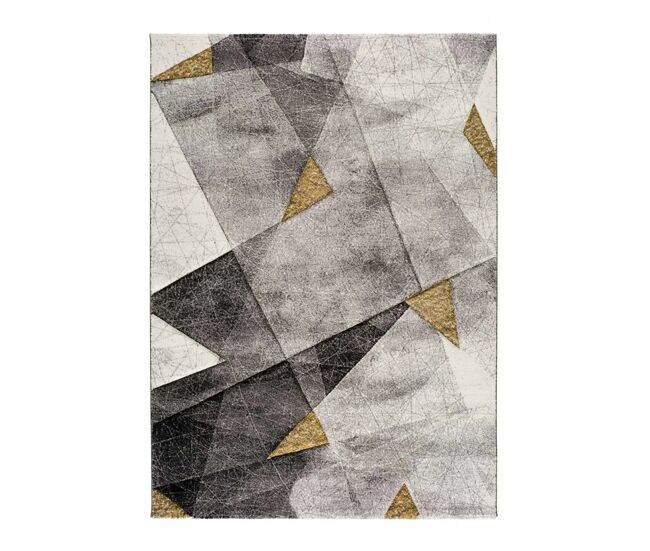 Alfombra geométrica en gris BIANCA, 140x200 cm - ATTICGO