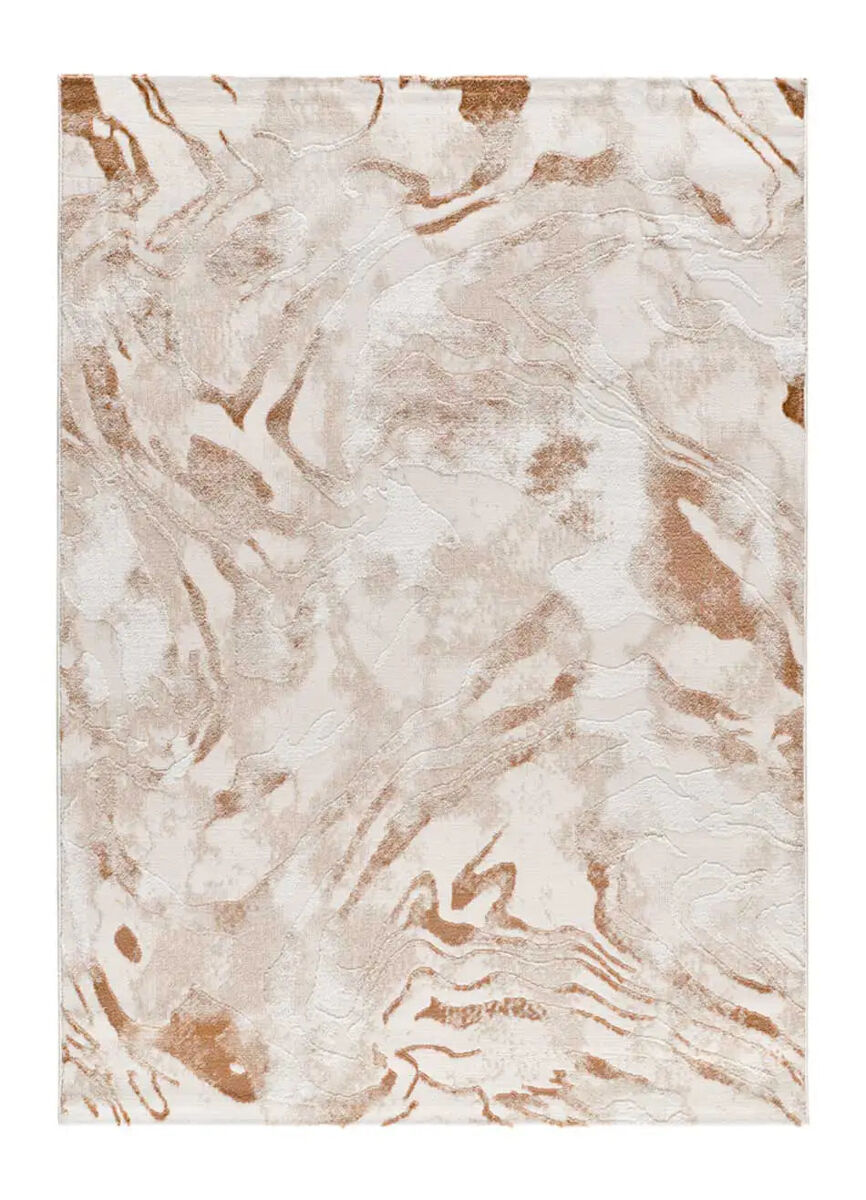 Alfombra abstracta con relieve caldera / beige keops, 134x200 cm - atticgo