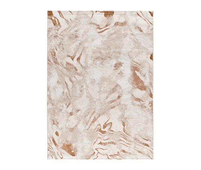 Alfombra abstracta con relieve caldera / beige keops, 134x200 cm - atticgo