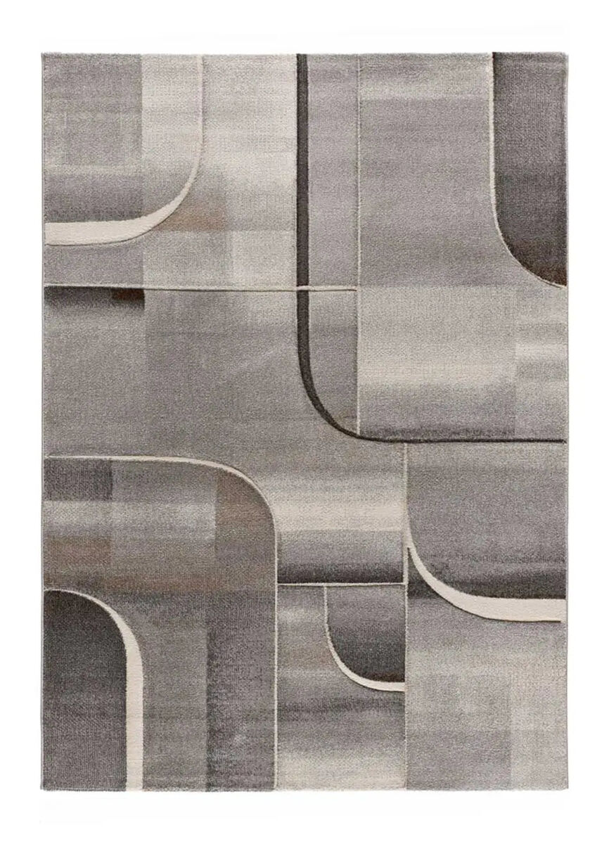 Alfombra abstracta gris medel, 140x200 cm - atticgo