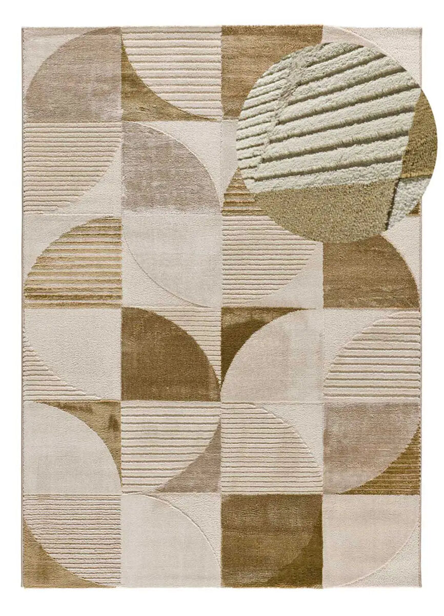 Alfombra geométrica terracota melfi, 140x200 cm - atticgo