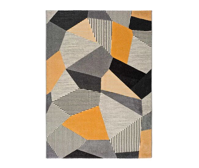 Alfombra geométrica gris / mostaza gladys, 160x230 cm - atticgo