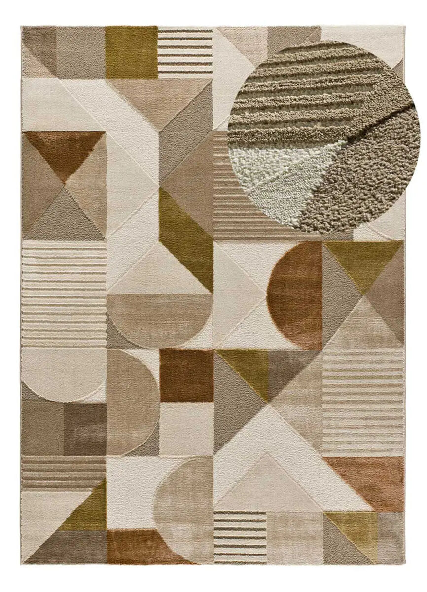 Alfombra geométrica terracota melfi, 140x200 cm - atticgo