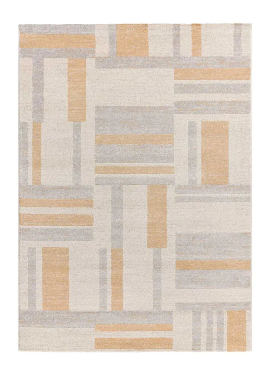 Alfombra de diseño geométrico gris craft, 200x290 cm - atticgo