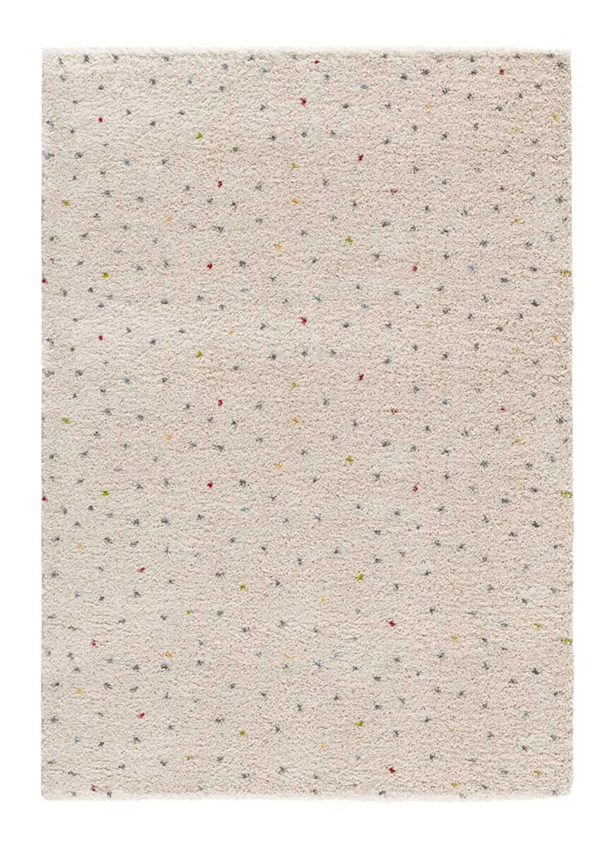 Alfombra shaggy moderna crema / multicolor lush, 80x150 cm - atticgo