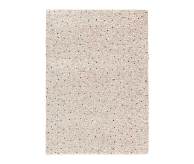Alfombra shaggy moderna crema / multicolor lush, 80x150 cm - atticgo
