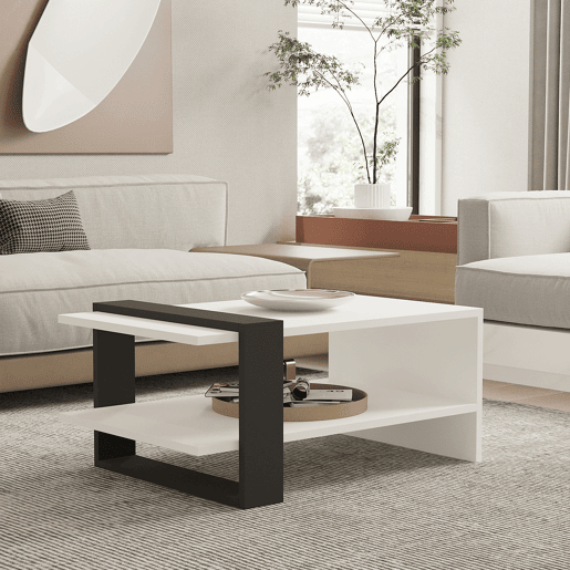 Mesa de Centro para Sala com Nicho em Madeira MelamÃnica Mesa de Centro para Sala com Nicho em Madeira MelamÃnica