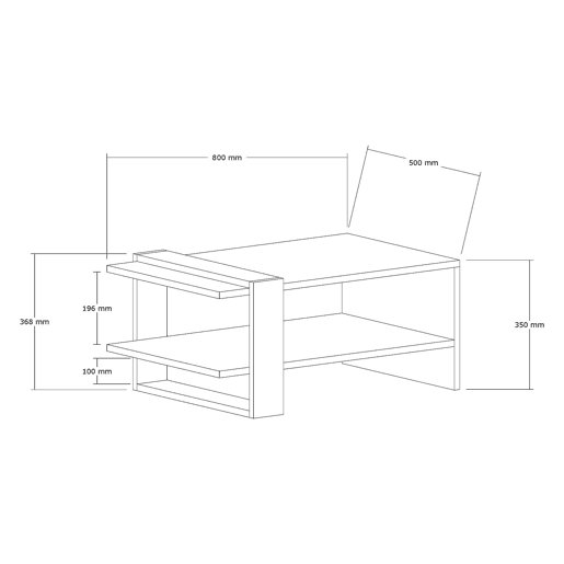 Mesa de Centro para Sala com Nicho em Madeira MelamÃnica Mesa de Centro para Sala com Nicho em Madeira MelamÃnica