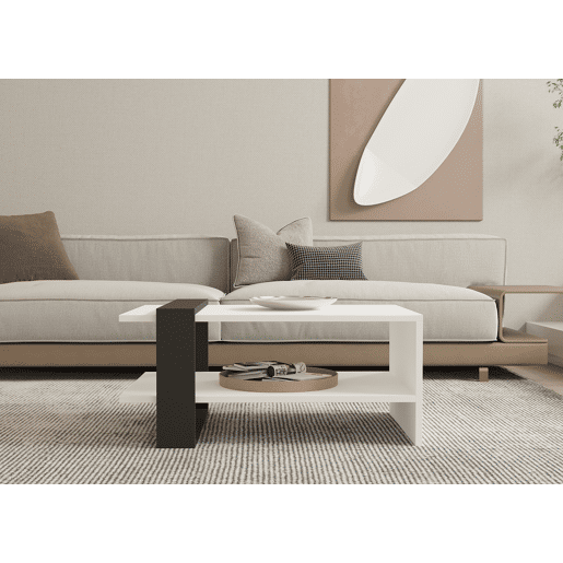 Mesa de Centro para Sala com Nicho em Madeira MelamÃnica Mesa de Centro para Sala com Nicho em Madeira MelamÃnica