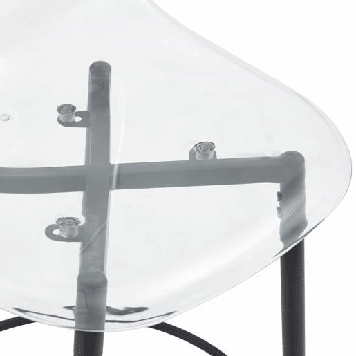Conjunto de balcão de 89 cm - Mesa de vidro + 2 bancos com design suspenso, estrutura metálica preta, apoio para os pés - PretoTransparente Conjunto de balcão de 89 cm - Mesa de vidro + 2 bancos com design suspenso, estrutura metálica preta, apoio para os pés - PretoTransparente