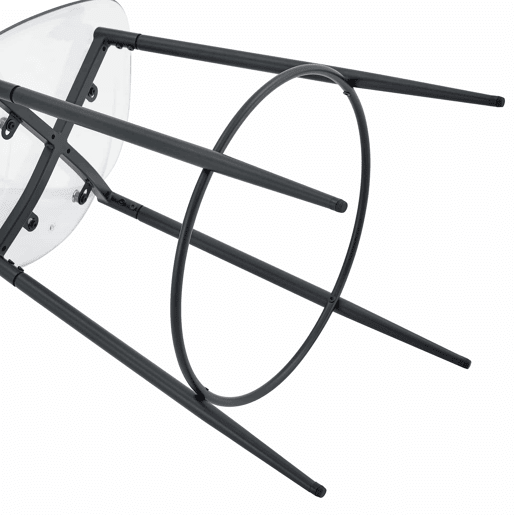 Conjunto de balcão de 89 cm - Mesa de vidro + 2 bancos com design suspenso, estrutura metálica preta, apoio para os pés - PretoTransparente Conjunto de balcão de 89 cm - Mesa de vidro + 2 bancos com design suspenso, estrutura metálica preta, apoio para os pés - PretoTransparente