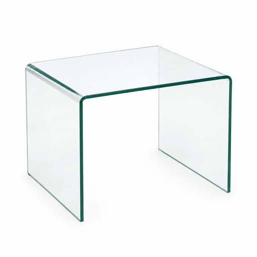 Mesa auxiliar 50 x 40 x 45 cm - Vidro temperado curvo transparente - Transparente Mesa auxiliar 50 x 40 x 45 cm - Vidro temperado curvo transparente - Transparente