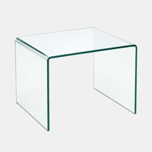 Mesa auxiliar 50 x 40 x 45 cm - Vidro temperado curvo transparente - Transparente