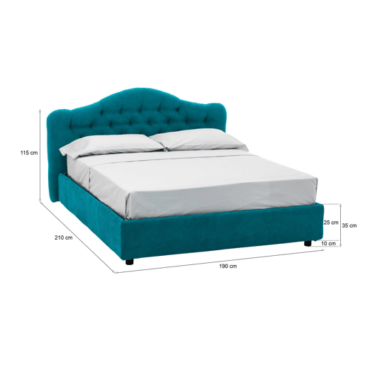 Cama de Casal com Capa RemovĂvel em Tecido Cama de Casal com Capa RemovĂvel em Tecido