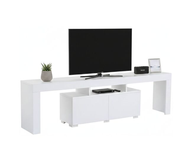 Mueble para TV con 2 estantes en madera noble