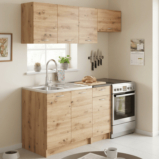 Cozinha Modular em Madeira Melaminada Cozinha Modular em Madeira Melaminada