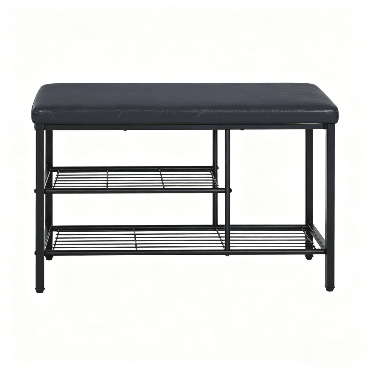 Banco zapatero 80 cm - con asiento acolchado y almacenamiento compacto - negro