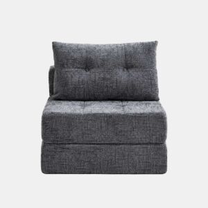 Sofá-cama dobrável - sofá-cama com almofadas, colchão dobrável com encosto, sofá dobrável portátil, sofá de chão confortável para a sala de estar e o quarto - cinzento
