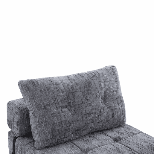 Sofá-cama dobrável - sofá-cama com almofadas, colchão dobrável com encosto, sofá dobrável portátil, sofá de chão confortável para a sala de estar e o quarto - cinzento
