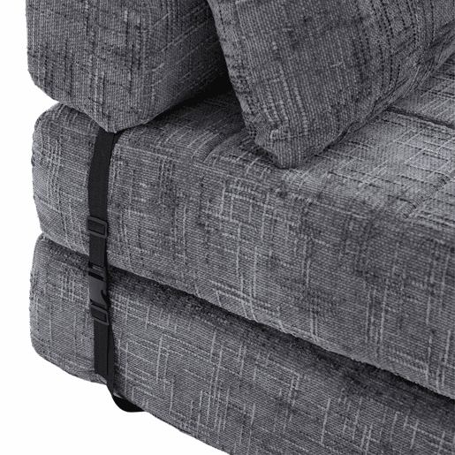 Sofá-cama dobrável - sofá-cama com almofadas, colchão dobrável com encosto, sofá dobrável portátil, sofá de chão confortável para a sala de estar e o quarto - cinzento