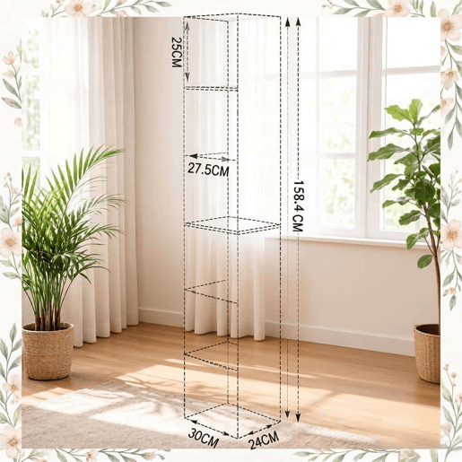 Estante com cubos 30x24x158,4 cm - alta, com espaço de arrumação para a casa de banho, livros, escritório e plantas - carvalho Estante com cubos 30x24x158,4 cm - alta, com espaço de arrumação para a casa de banho, livros, escritório e plantas - carvalho