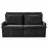 Sofá-cama conversível de 2 lugares - 3 em 1, função de cama, encosto ajustável em 5 posições, portas USB, dobrável com espaço de arrumação, almofadas, chenille - Preto