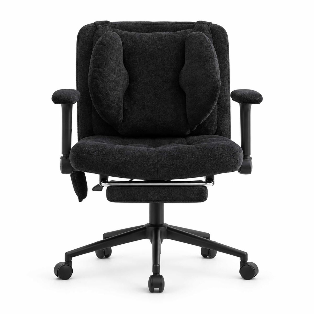 Silla de oficina giratoria elevable 80x55 cm - ajustable en altura con reposapiés, carga 150 kg, apoyabrazos, ruedas, estilo gaming para oficina en