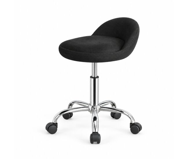 Silla de oficina 30x30x65,5 cm - giratoria, práctica, para peluquería y maquillaje - negro