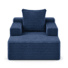 Sofá chaise longue de 1 lugar - moderno em veludo, sofá-cama sem montagem, poltrona reclinável confortável para a sala de estar - azul