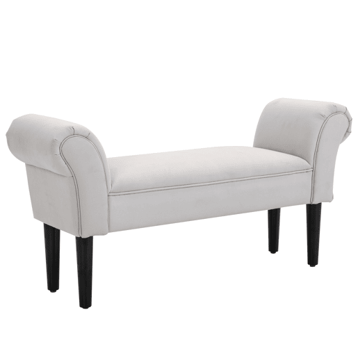 Banco estofado com braços, estilo madeira, para quarto, sala de estar eredor, 102x36x51cm, capacidade de carga de 130kg Banco estofado com braços, estilo madeira, para quarto, sala de estar eredor, 102x36x51cm, capacidade de carga de 130kg