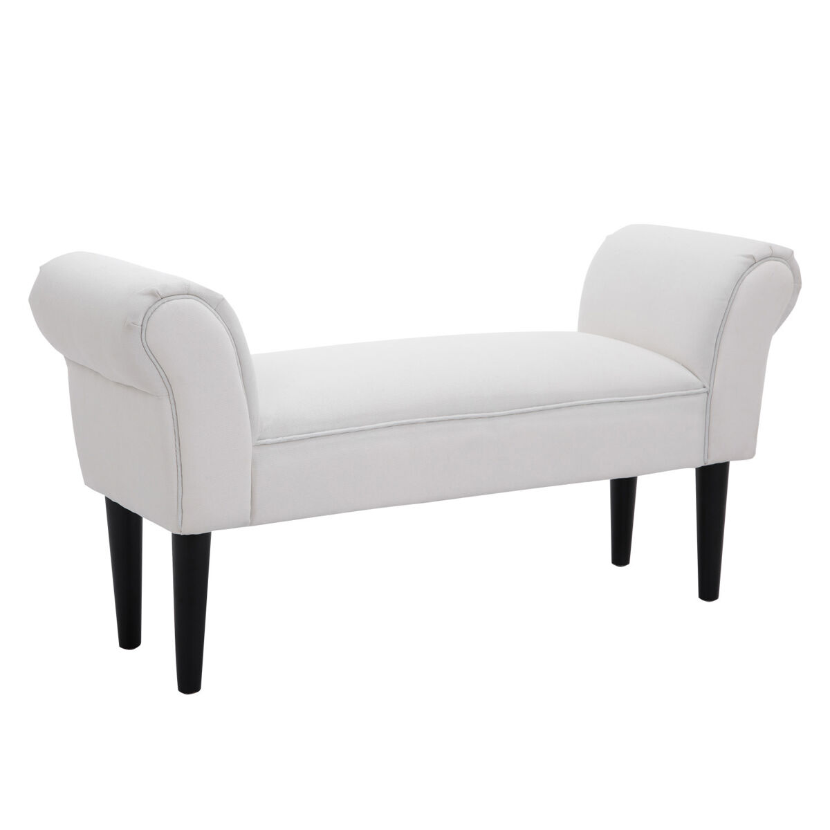Banco banqueta con brazos tapizada tipo madera para dormitorio salón recibidor 102x36x51cm carga 130kg