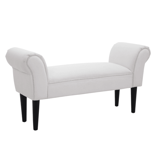 Banco estofado com braços, estilo madeira, para quarto, sala de estar eredor, 102x36x51cm, capacidade de carga de 130kg Banco estofado com braços, estilo madeira, para quarto, sala de estar eredor, 102x36x51cm, capacidade de carga de 130kg