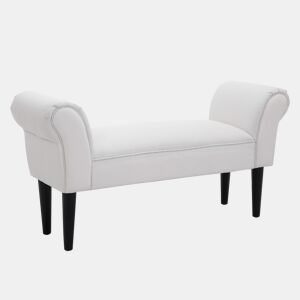 Banco estofado com braços, estilo madeira, para quarto, sala de estar eredor, 102x36x51cm, capacidade de carga de 130kg