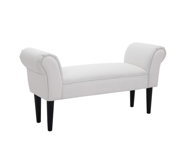 Banco banqueta con brazos tapizada tipo madera para dormitorio salón recibidor 102x36x51cm carga 130kg
