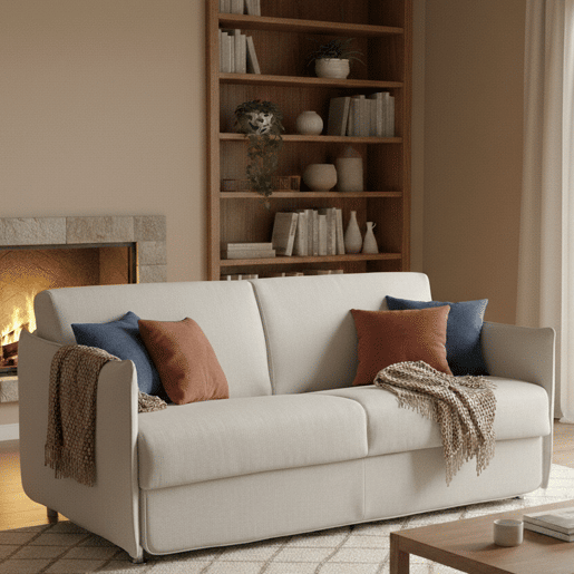Sofá-cama 2 lugares desforrável em tecido