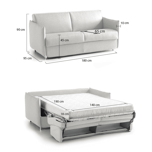 Sofá-cama 2 lugares desforrável em tecido