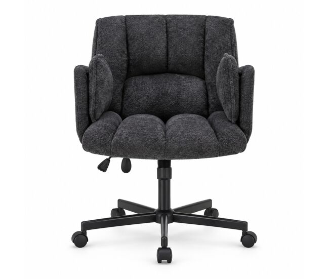Silla de oficina giratoria 80 cm - altura ajustable, reposabrazos plegables, ruedas, carga 150 kg - negra