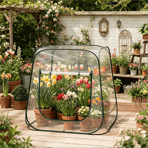 Mini-estufa 100x100x97 cm - Design pop-up com fecho em U, proteção para plantas - Transparente Mini-estufa 100x100x97 cm - Design pop-up com fecho em U, proteção para plantas - Transparente
