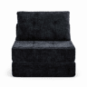 Sofá-cama dobrável - com almofadas, colchão dobrável com encosto, sofá portátil, sofá de chão confortável para a sala de estar e o quarto - preto