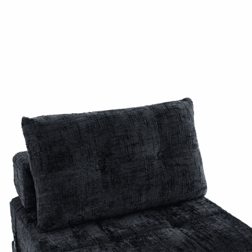 Sofá-cama dobrável - com almofadas, colchão dobrável com encosto, sofá portátil, sofá de chão confortável para a sala de estar e o quarto - preto Sofá-cama dobrável - com almofadas, colchão dobrável com encosto, sofá portátil, sofá de chão confortável para a sala de estar e o quarto - preto
