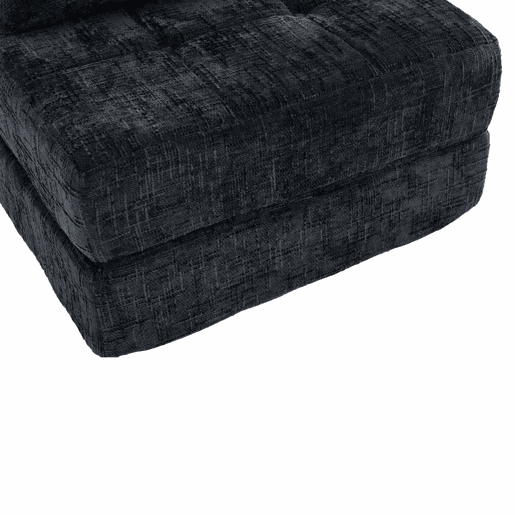 Sofá-cama dobrável - com almofadas, colchão dobrável com encosto, sofá portátil, sofá de chão confortável para a sala de estar e o quarto - preto Sofá-cama dobrável - com almofadas, colchão dobrável com encosto, sofá portátil, sofá de chão confortável para a sala de estar e o quarto - preto