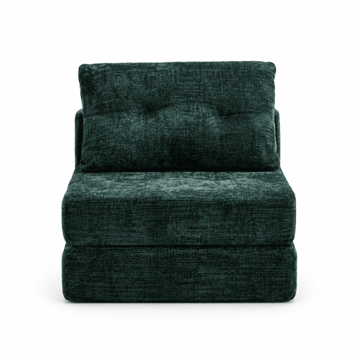 Sofá-cama dobrável u2013 com almofadas, encosto, colchão dobrável, portátil, sofá de chão confortável para a sala de estar e o quarto u2013 verde-esmeralda em chenille Sofá-cama dobrável u2013 com almofadas, encosto, colchão dobrável, portátil, sofá de chão confortável para a sala de estar e o quarto u2013 verde-esmeralda em chenille