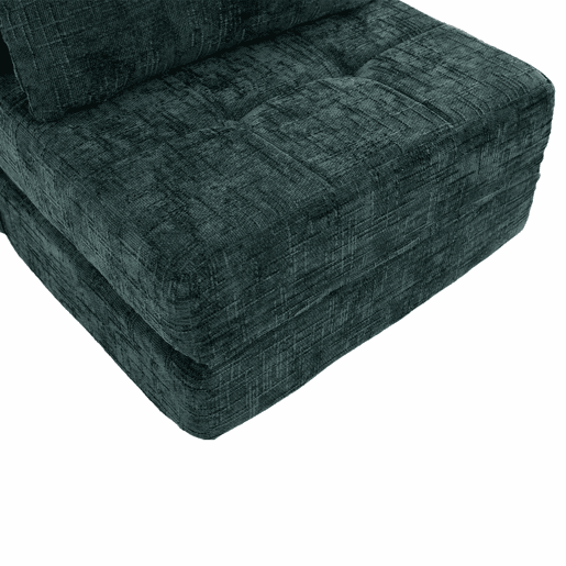 Sofá-cama dobrável u2013 com almofadas, encosto, colchão dobrável, portátil, sofá de chão confortável para a sala de estar e o quarto u2013 verde-esmeralda em chenille Sofá-cama dobrável u2013 com almofadas, encosto, colchão dobrável, portátil, sofá de chão confortável para a sala de estar e o quarto u2013 verde-esmeralda em chenille
