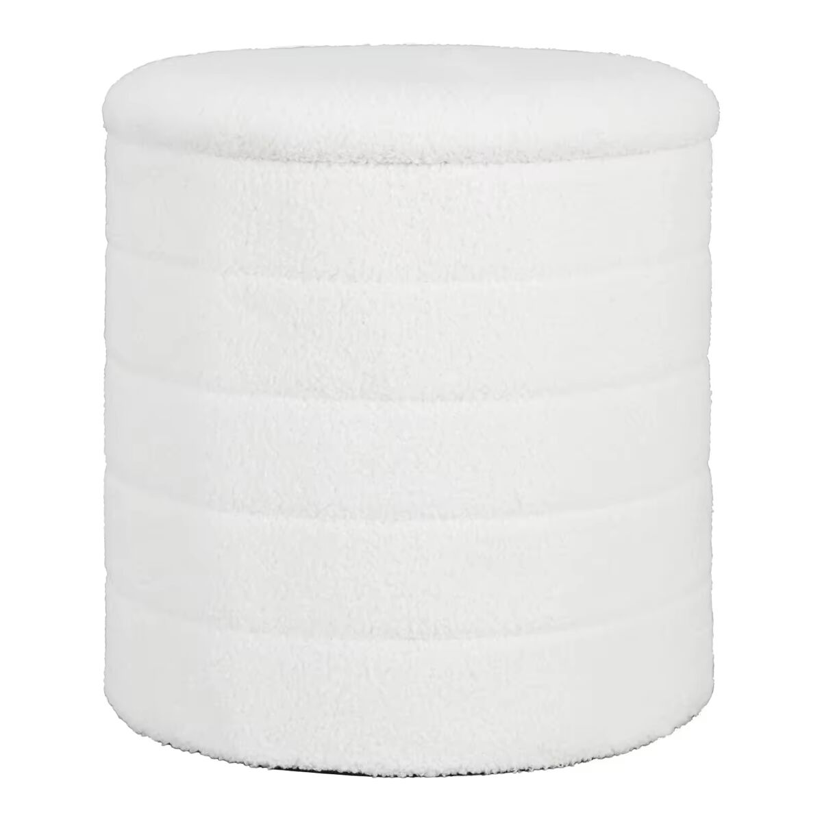 Taburete de almacenaje 40,5x40,5x43 cm - asiento redondo con espacio oculto y función de mesa auxiliar - blanco