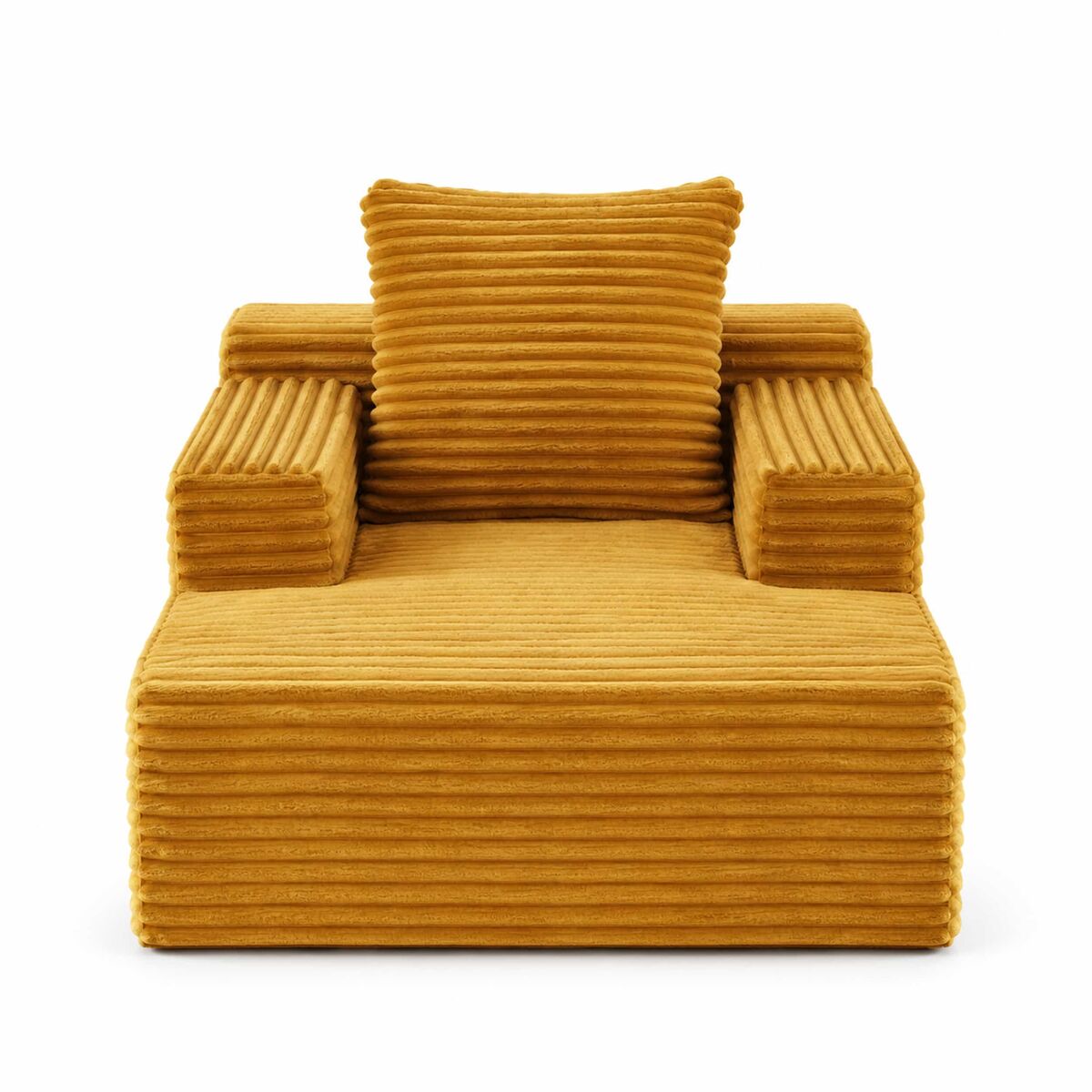 sofa chaise longue individual - diseno moderno de pana sofa cama sin montaje y sillon relax comodo - amarillo