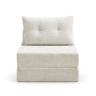 Sofá-cama dobrável e portátil com almofadas, colchão dobrável com encosto, sofá de chão confortável para a sala de estar e o quarto - Chenilla - Bege