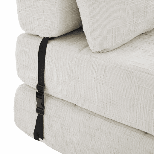 Sofá-cama dobrável e portátil com almofadas, colchão dobrável com encosto, sofá de chão confortável para a sala de estar e o quarto - Chenilla - Bege Sofá-cama dobrável e portátil com almofadas, colchão dobrável com encosto, sofá de chão confortável para a sala de estar e o quarto - Chenilla - Bege