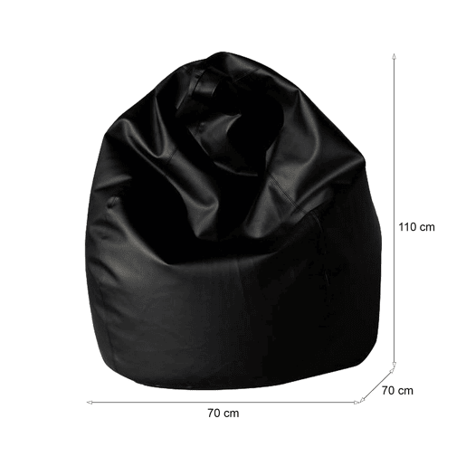 Puff em Forma de Saco em Couro Sintético Puff em Forma de Saco em Couro Sintético