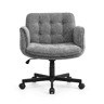 Cadeira de escritório giratória 62x71x79 cm - cadeira de escritório com rodas, regulável em altura, braços rebatíveis - cinzento escuro